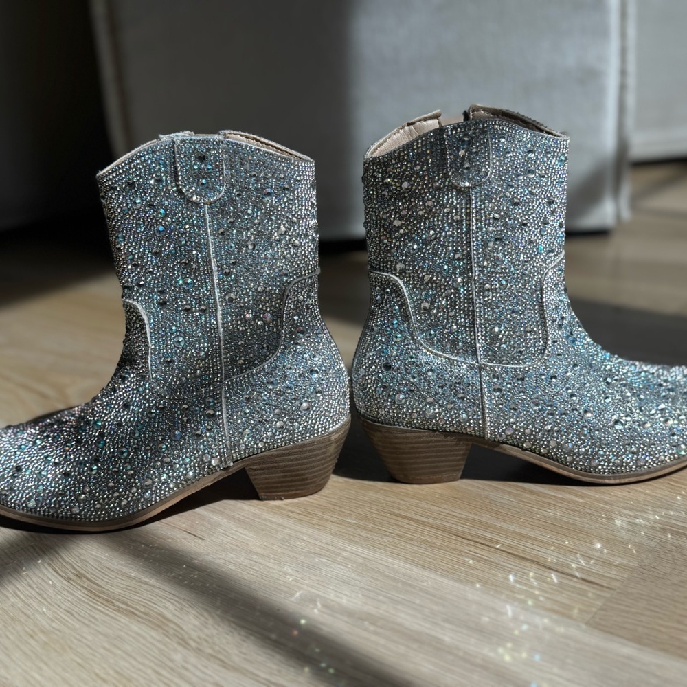 Badgley Mischka Rhinestone Cowboy Boots